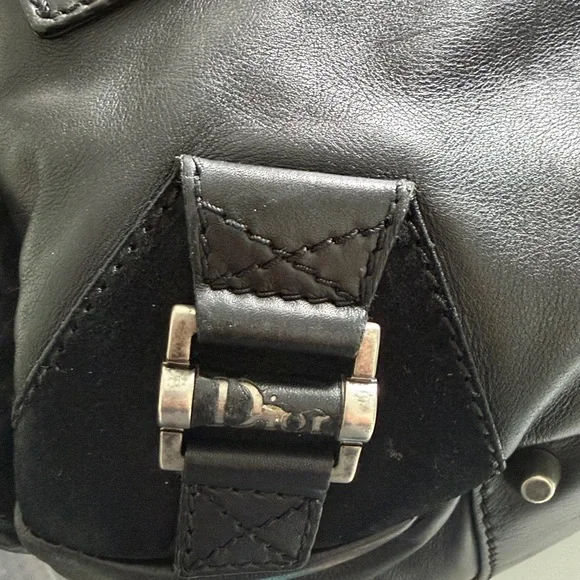 Dior Cannage Rebelle Leather and Suede Satchel Handbag - Picture 9 of 14